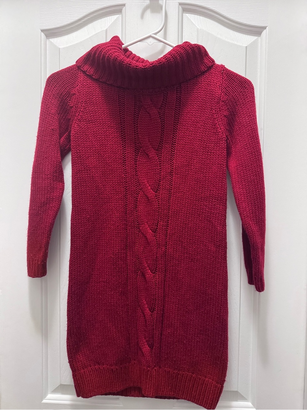 Gymboree girls Red Cable Knit Cowl Turtleneck Sweater Dress size 8
